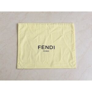 Fendi Roma Yellow Designer Dust Bag 13.5 x 11 Drawstring Pouch